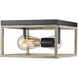 Bonnie 2 Light 10 inch Matte Black Grey Wood Indoor Flushmount Ceiling Light
